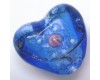 Blue Foil Lined Heart with Flower Detail